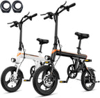 Jasion 14 Inch Folding Electric Bike, 21 Mph, 500W Peak Motor, 270Wh Battery - EB3