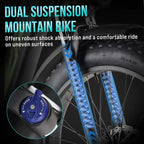 1000W Full-Suspension Fat Tire E-Bike, 26-Inch, 48V, 17.5Ah, 7-Speed - Black