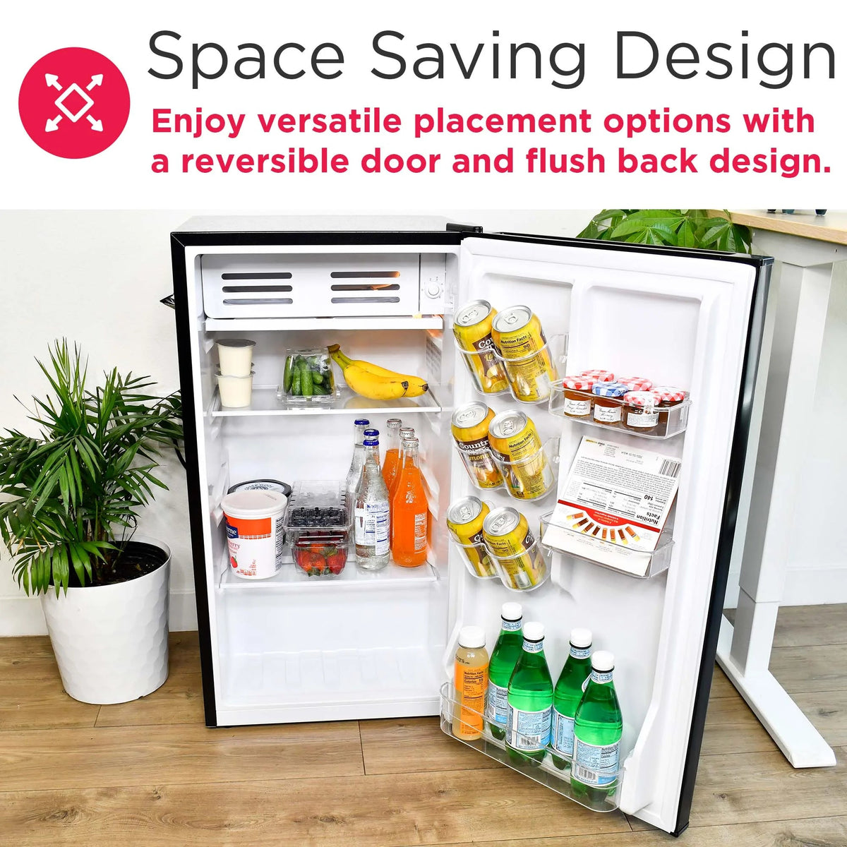 Frigidaire Retro Bar Fridge, 3.2 Cu. Ft., Pink, 65-Watt - EFR376-C-PINK
