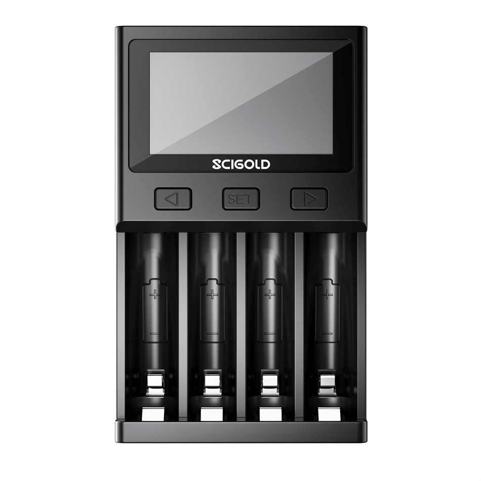 Scigold Ni-Zn AA Batteries, 4 Pack, 2500mWh, 1.6V With 4-Slot Ni-Zn/Ni-MH Charger - SG-C00H-0404 + SG-B00A-ZN01