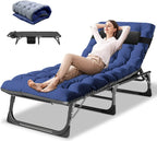 Slsy 5-Position Adjustable Folding Lounge Chair And Cot - 75.2" x 25.6" x 11.8"
