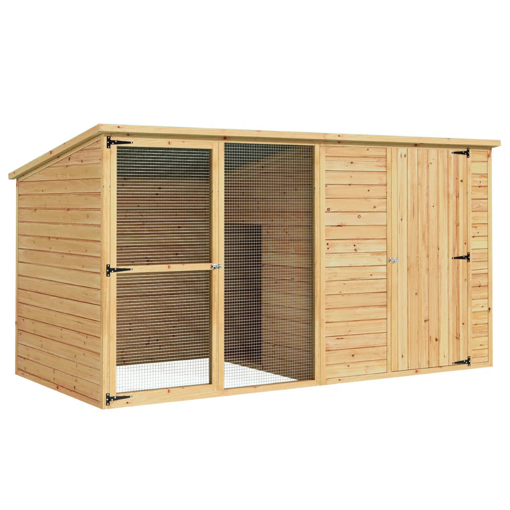 i.Pet Extra Large 2.28M Fir Wood Dog Kennel - Outdoor Pet Puppy Cabin Log
