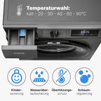 Bomann Washing Machine 8 kg / 1400 U/min / 15 Wash Programs / LED Display