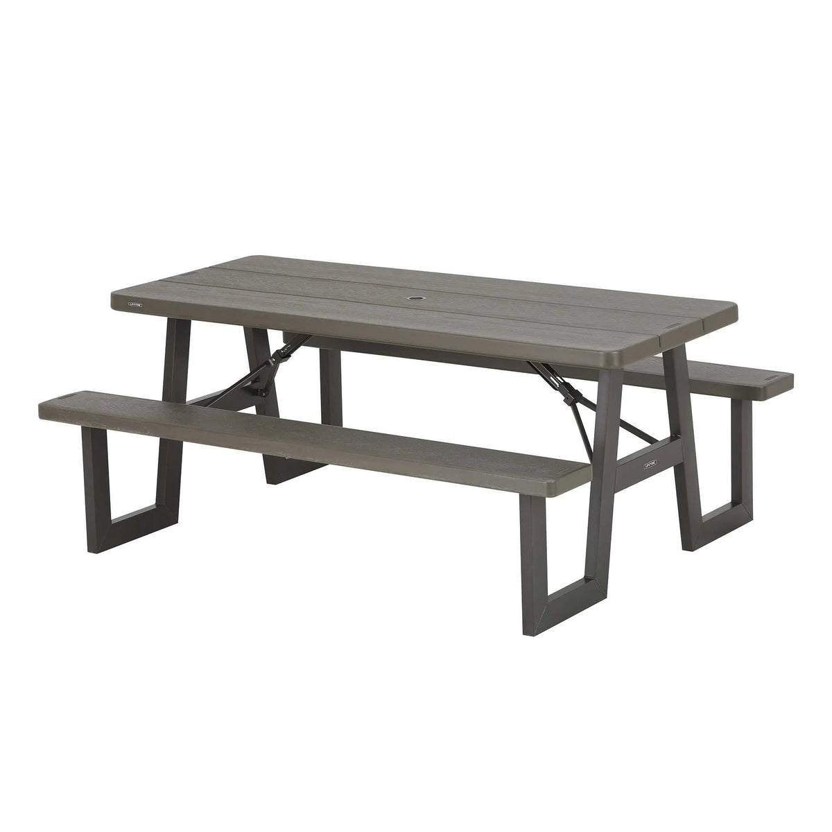 Lifetime 6-Foot W-Frame Folding Picnic Table, Brown - 60233