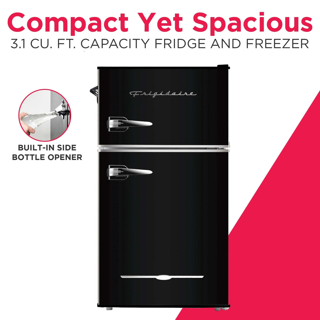 Frigidaire Retro Two-Door Compact Refrigerator With Freezer, 3.1 Cu. Ft., Red