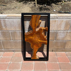 Live Edge Teak Wood Wall Sculpture - 31.4 x 16.9 x 2.36 in or 27.5 x 27.5 x 2.36 in