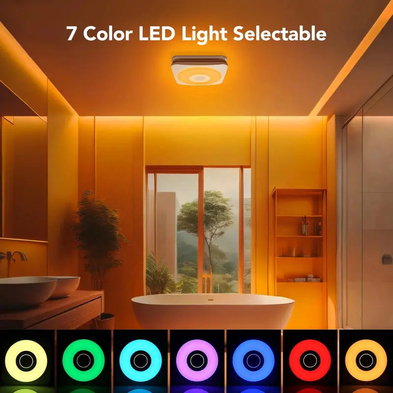 OREiN Bluetooth Bathroom Exhaust Fan With 3CCT LED Light And Speaker, 110/160 CFM