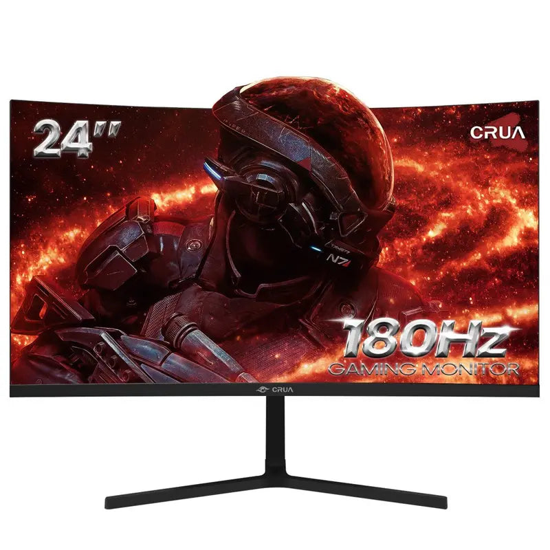 CRUA 24 inch 180Hz Curved Gaming Monitor FHD 1080P, Black - CR240DM