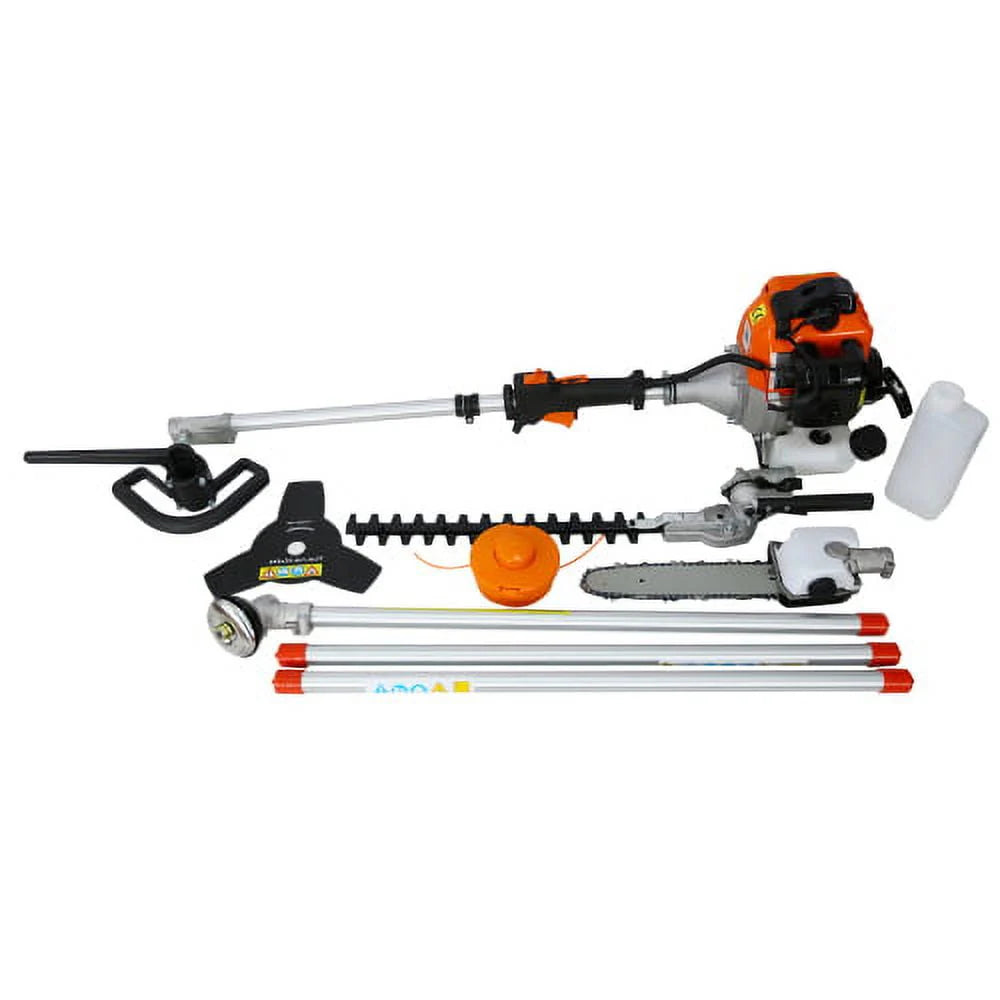 33CC 4-In-1 Gas Garden Tool System With Pole Saw, Hedge Trimmer, Grass Trimmer And Brush Cutter - Orange/Black
