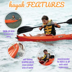 Generic Wave 6' Youth Kayak With Paddle - 6' Youth Wave Kayak