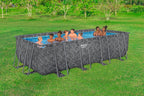 Bestway Frame Pool Set 549 x 274 x 132 cm, 16.477 L, Steel Frame, Dark Marble Look - APX365