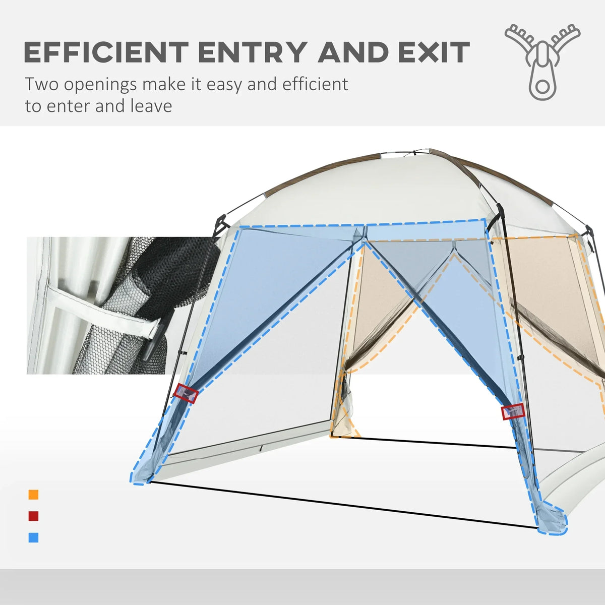 Outsunny Screen Tent, 10' x 10' Screen House Room With UV50+ Protection