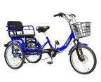 WEIMMIN Adult Folding Tricycle, 20 Inch, 3 Wheel, 7 Speed, Star Strip Blue