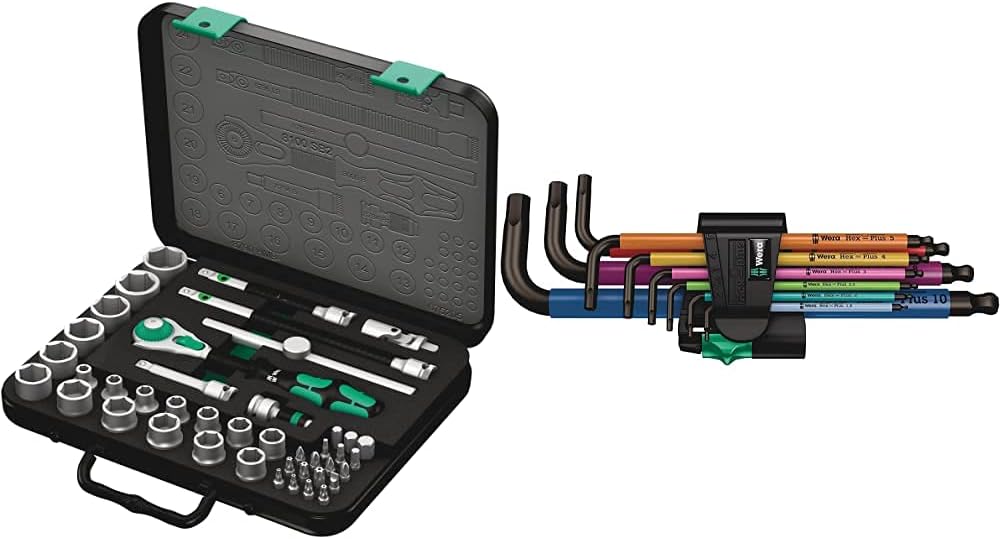 8100 SB 2 Zyklop 3/8 Inch Metric Ratchet Set, 43 Piece - 05003594001