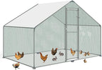Metal Walk-In Chicken Run Cage With Cover, 10'L X 6.6'W X 6.56'H