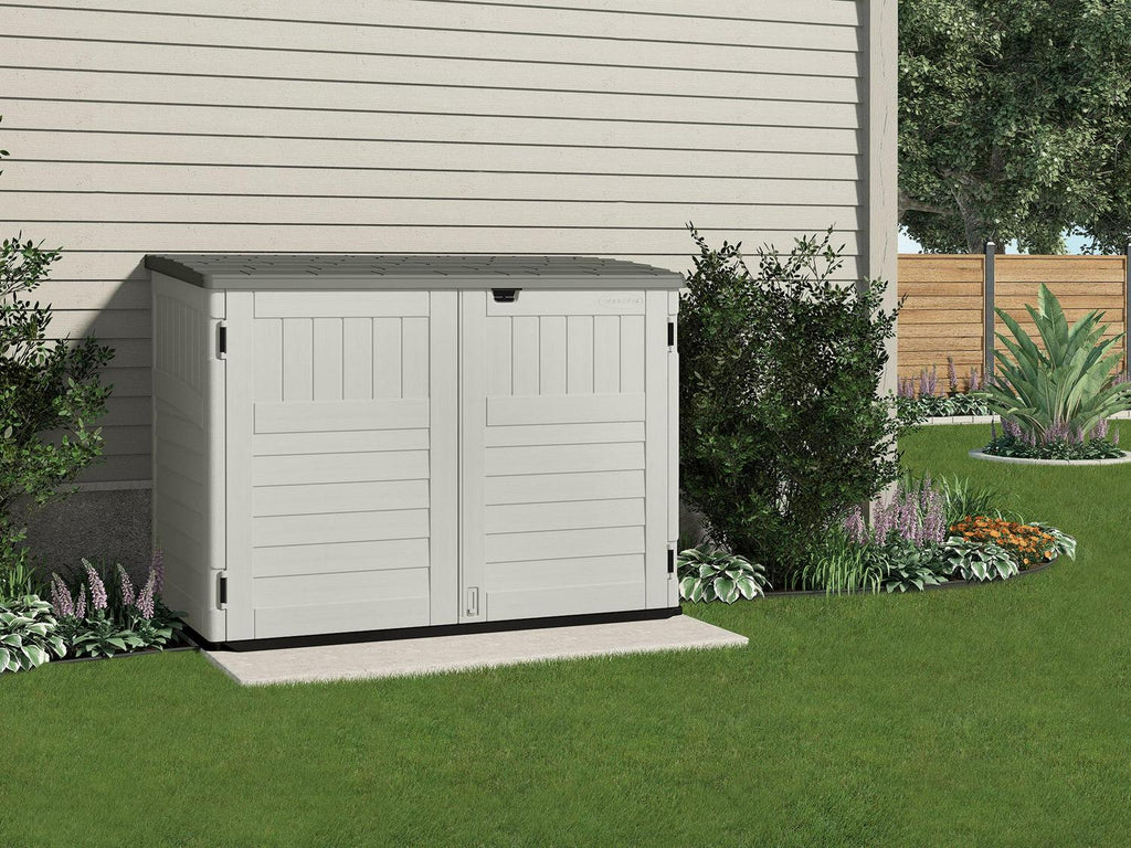 Suncast Resin Storage Shed, Off-White/Gray, 70.5in W x 44.25in D x 52in H - BMS4700