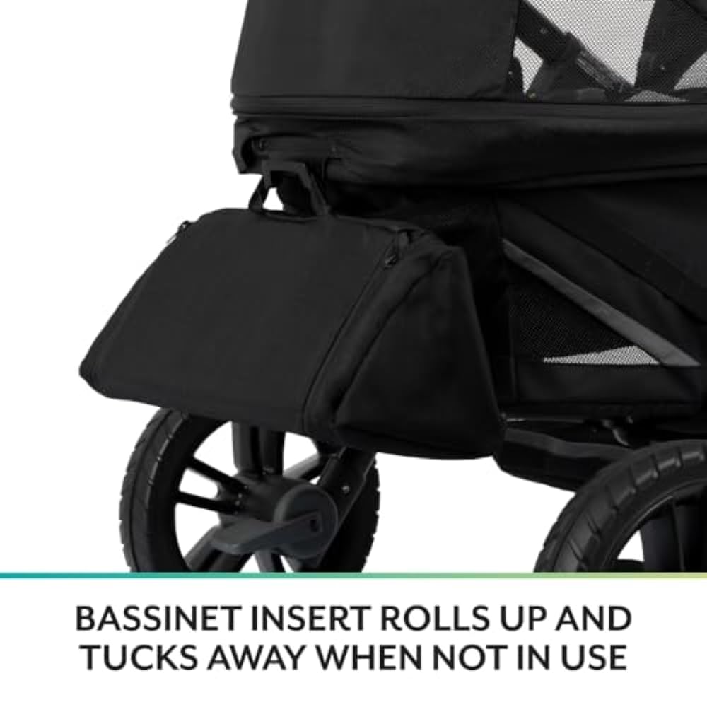 2-in-1 All-Terrain Baby Stroller Wagon With Canopy And Storage - Gray