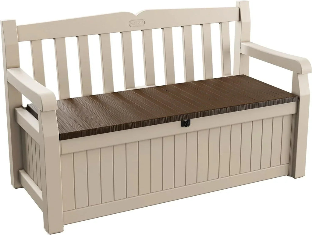 Keter Outdoor Storage Bench, 265 L, Resin, Graphite Grey, 140 x 60 x 84 cm - Eden