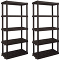Hyper Tough 5-Tier Shelving Unit, W36 x D18 x H74in, Black, Pack Of 2