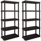 Hyper Tough 5-Tier Shelving Unit, W36 x D18 x H74in, Black, Pack Of 2