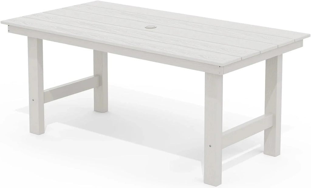 SERWALL 7-Piece HDPE Patio Dining Set, Aruba, 66.9in D x 32.2in W x 29.1in H