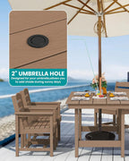 SERWALL 7-Piece HDPE Patio Dining Set, Aruba, 66.9in D x 32.2in W x 29.1in H