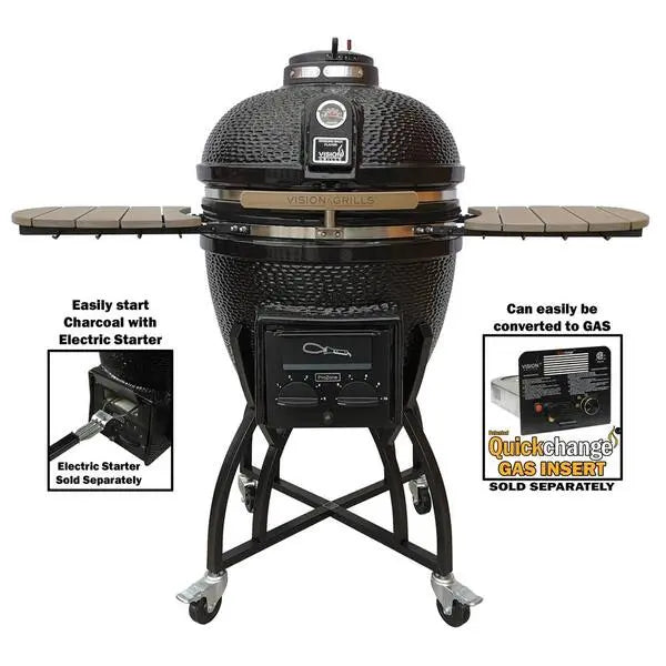 Vision Grills Kamado S-Series 22in Ceramic Charcoal Grill - Black