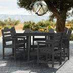 SERWALL 7-Piece HDPE Patio Dining Set, Aruba, 66.9in D x 32.2in W x 29.1in H