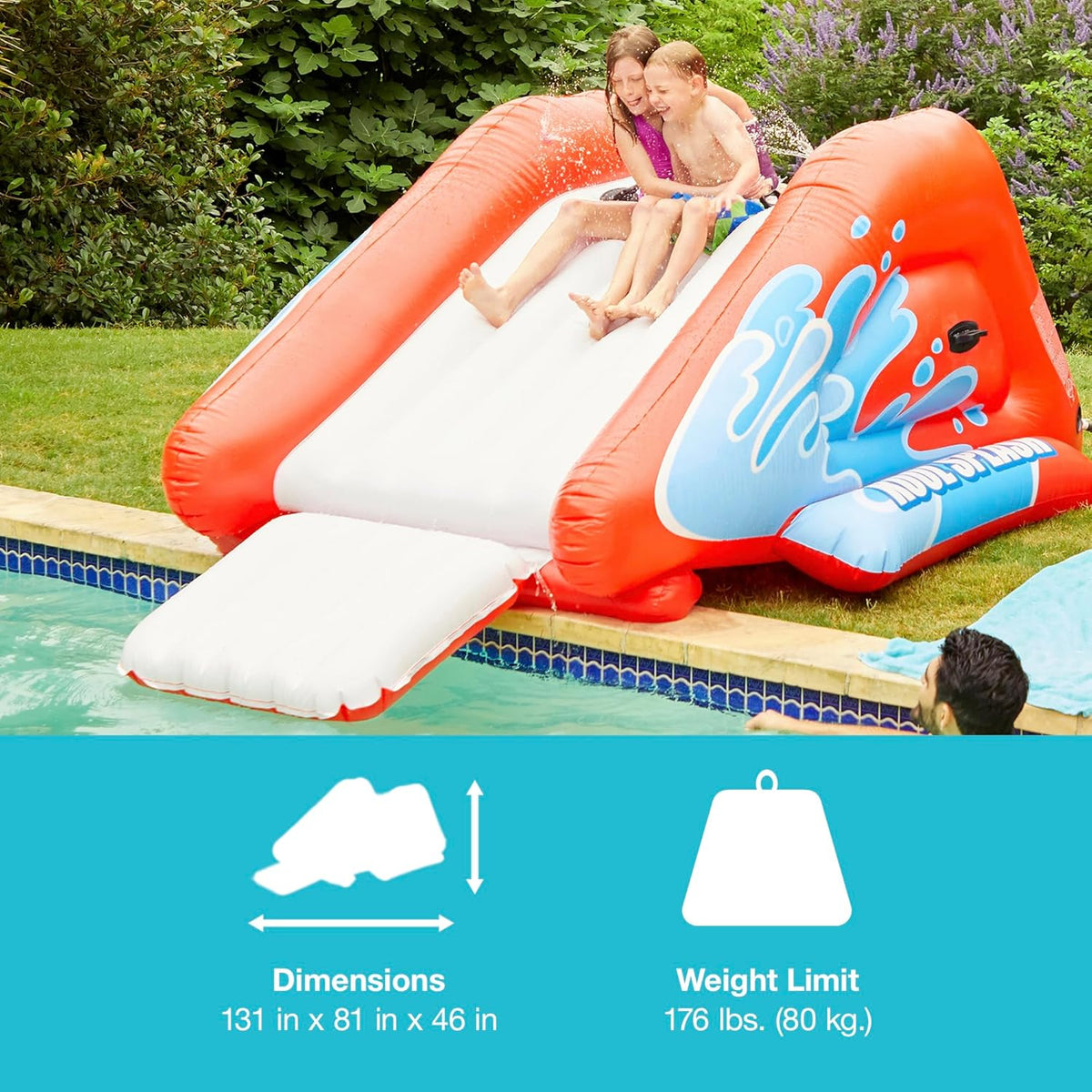 Intex Kool Splash Inflatable Water Slide With Built-In Sprayers, 131 x 81 x 46 inches