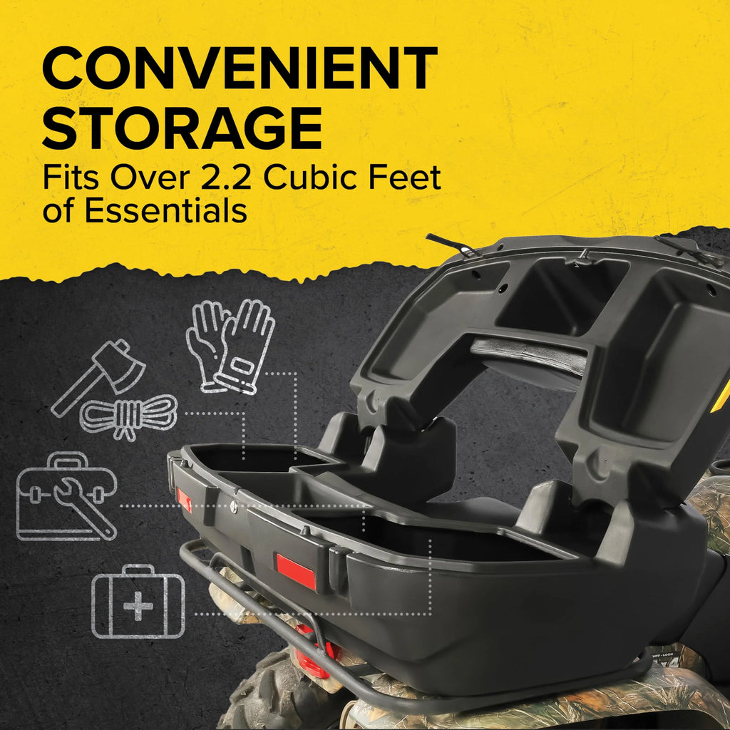 Black Boar Camco ATV/UTV Rear Storage Box And Lounger, 7 Cubic Feet - 20 x 12 x 16 inch