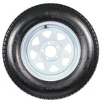 Trailer Tires On Rims ST205/75D15 Load Range C 5 Hole White Spoke - 2-Pack