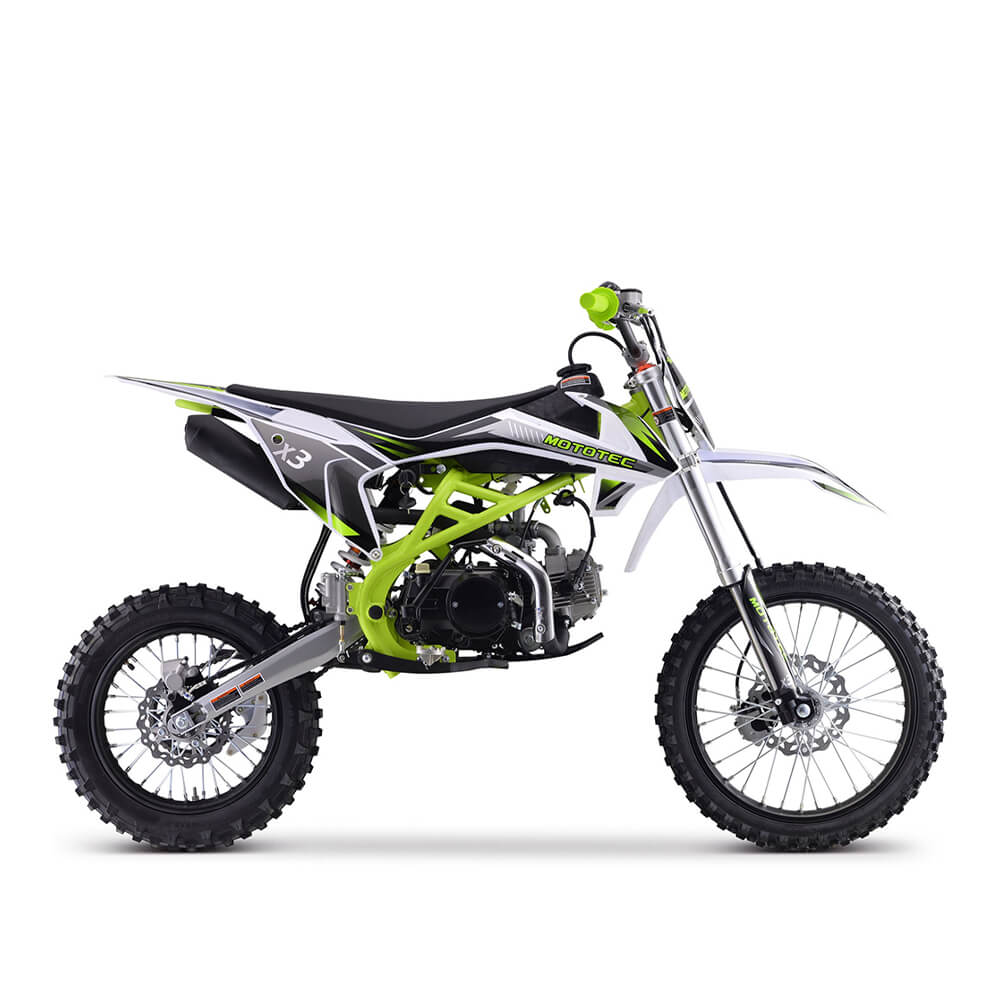 MOTOTEC Gas-Powered Dirt Bike 125CC 4-Stroke Green - X3 95731462