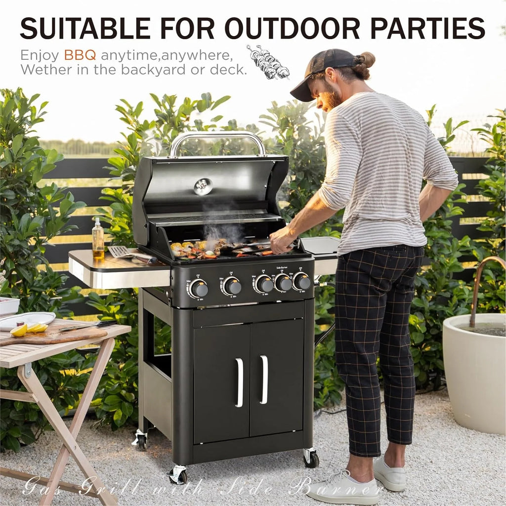 Sophia & William 4-Burner Propane Gas Grill, 542 Sq. In., Silver - E02GR001