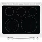 30 in. 5.0 Cu. Ft. Single Oven Electric Range, White With NVS Black Glass