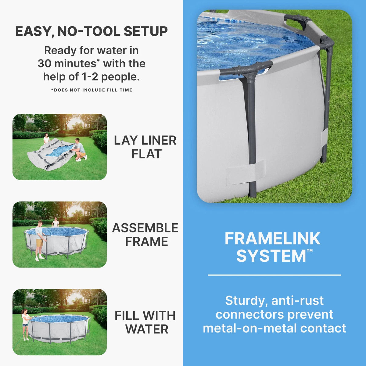 Bestway Steel Frame Above Ground Swimming Pool Set 10' x 30in - 2 Pack