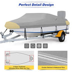 Fuprosico 600D Waterproof Winter Boat Cover With Motor Cover, 17-19 ft