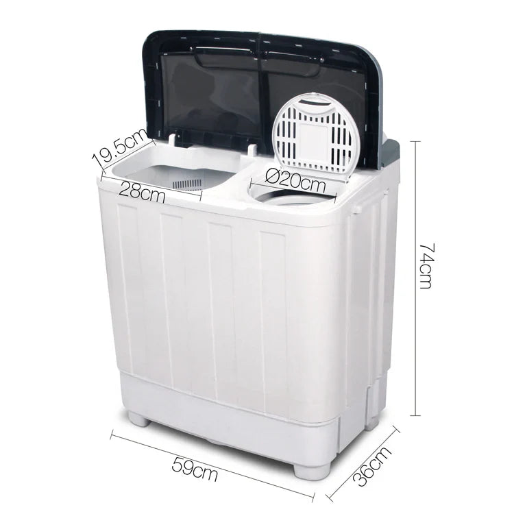 Devanti Twin Tub Portable Washing Machine 5KG - White