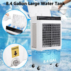 Garvee Evaporative Air Cooler 4100 CFM, 15.8 Gallons, 4 Ice Packs