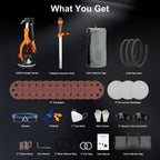 1000W Electric Drywall Sander With 4.9 Ft To 6.2 Ft Extension Pole And 15 Sanding Discs