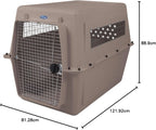 Petmate Ultra Vari Dog Travel Kennel, 48 in Long, 90 to 125 lbs - Taupe Black