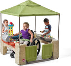 Step2 Kids' All Around Playtime Patio Kitchen Play Set With Canopy, 47.5 x 47.5 x 60 Inches - 874100