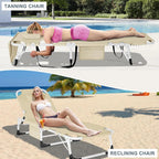 Slsy 5-Position Adjustable Folding Lounge Chair And Cot - 75.2" x 25.6" x 11.8"