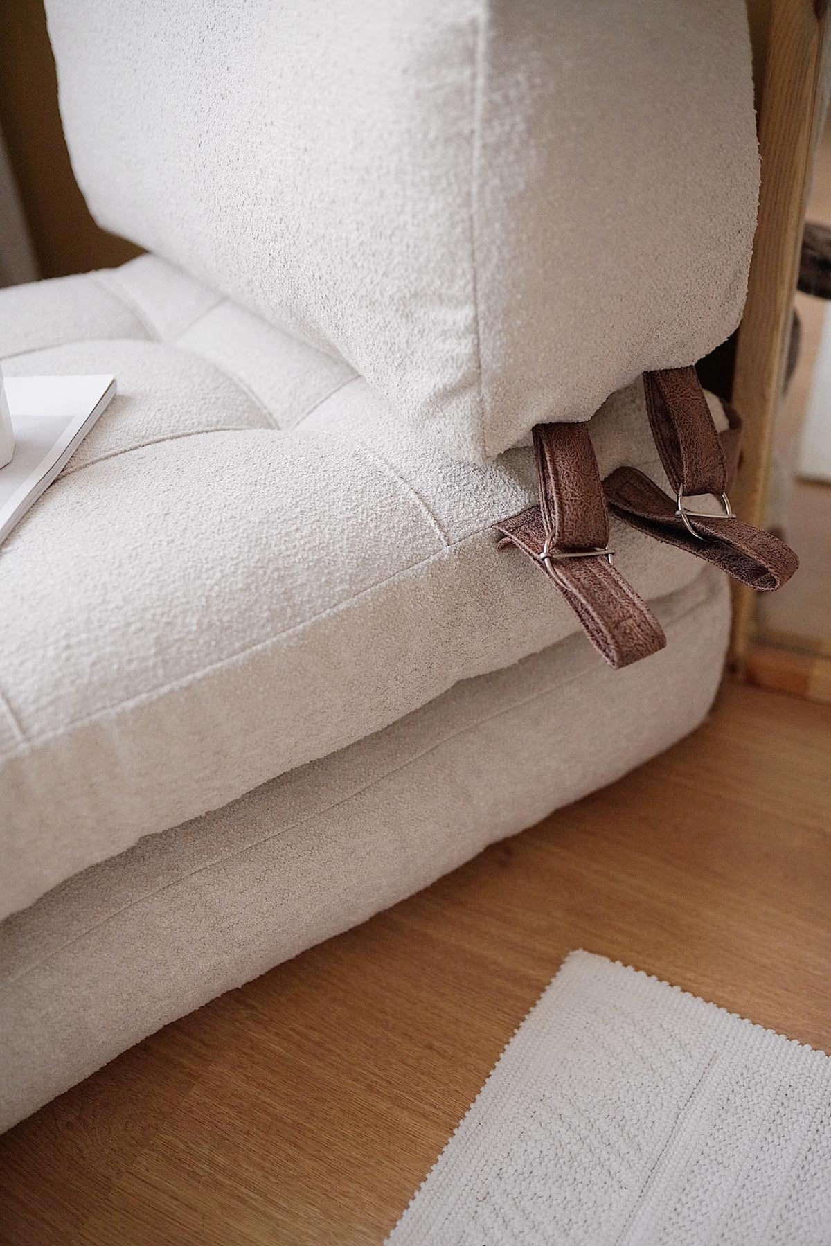 Atelier Del Sofa 1-Seat Teddy Sofa Bed, Cream, 80 cm x 70 cm x 60 cm, Seat Height 24 cm, Bed Length 160 cm - Fold Teddy
