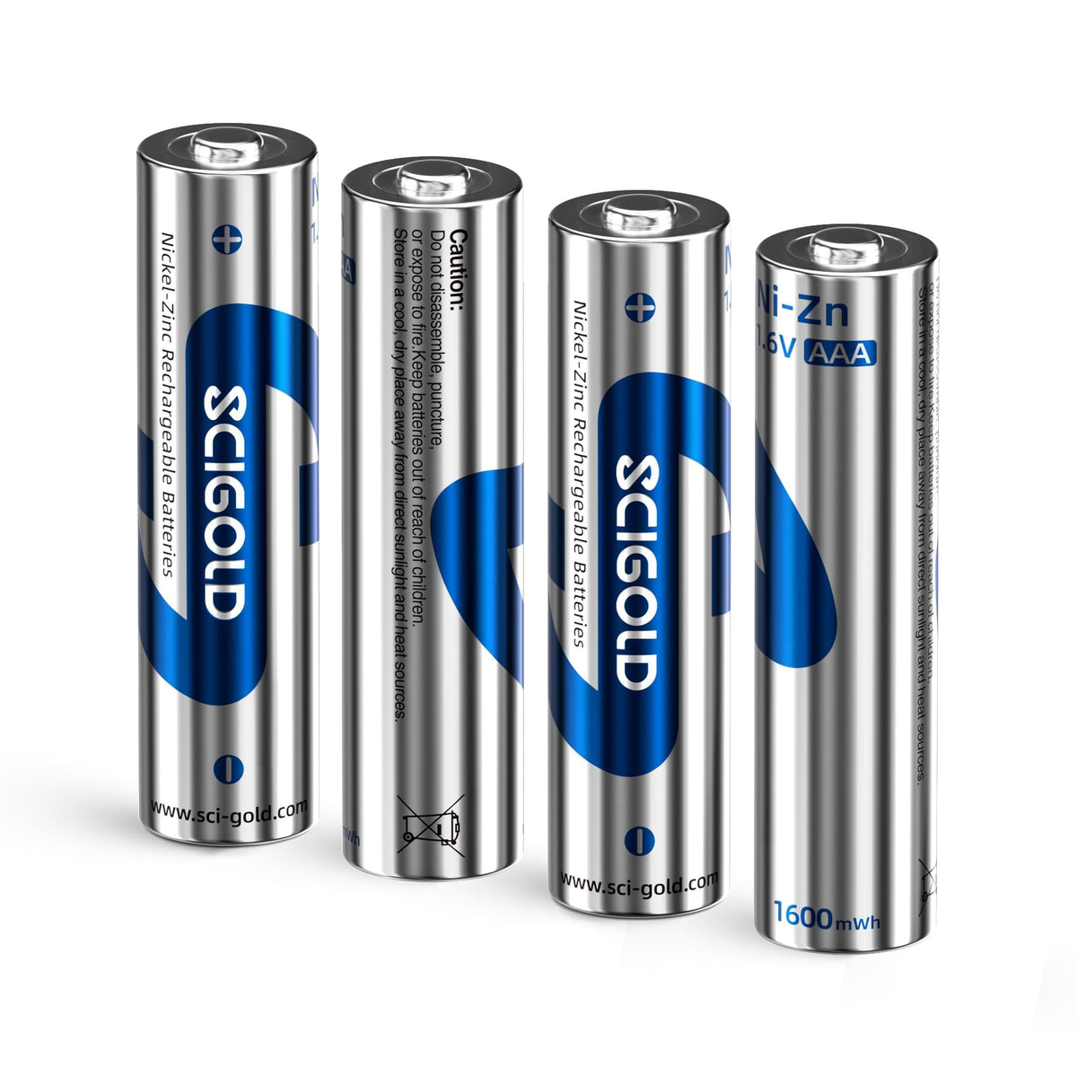 Scigold Ni-Zn AAA Rechargeable Batteries 1.6V 1600mWh 4-Pack