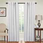 1 Inch Industrial Wrap-Around Curtain Rods, Matte Black, 28-48 in, 48-86 in, 86-120 in