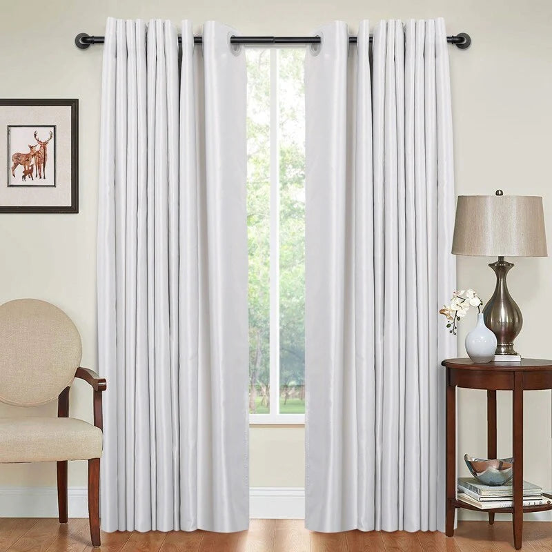 1 Inch Industrial Wrap-Around Curtain Rods, Matte Black, 28-48 in, 48-86 in, 86-120 in