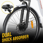 PEXMOR Adult City Commuter Electric Bike 350W Peak 500W 36V 12.5AH 26in Shimano 6-Speed