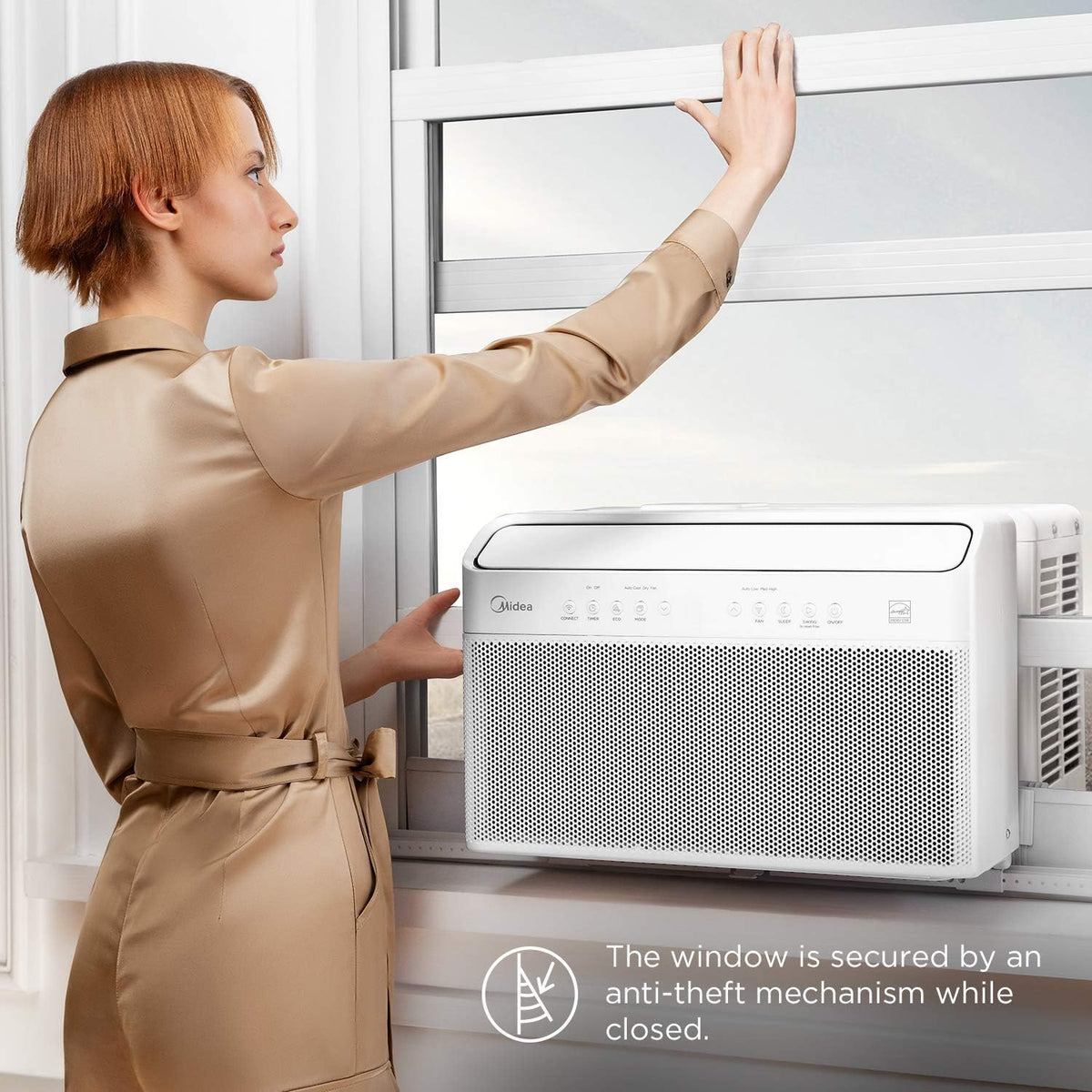 Midea U-Shaped Inverter Window Air Conditioner, 12,000 BTU, White - MAW12V1QWT-cr Renewed