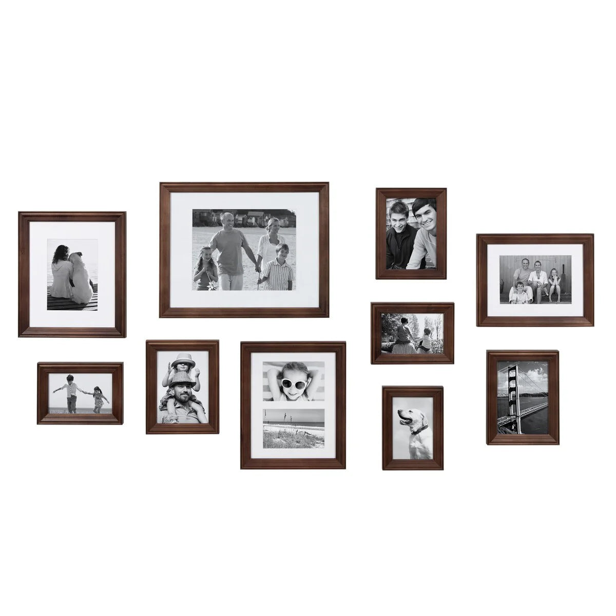 10-Piece Wood Gallery Wall Picture Frame Set - 11 x 14 in