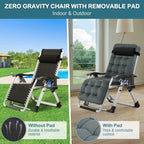 NAIZEA Zero Gravity Lawn Recliner Chairs, 2 Pack, Black